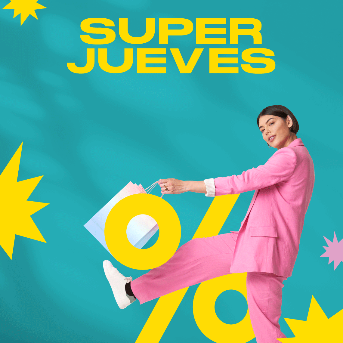 Girl in a pink suit