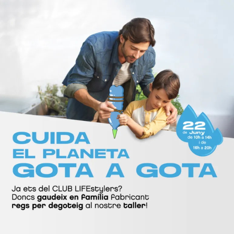 padre enseñando la importancia del agua a su hijo